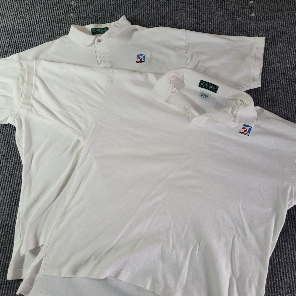 X2 Outer‎ Banks White Polo Shirt Sz 2XL XXL Cessna Textron Aviation Citation